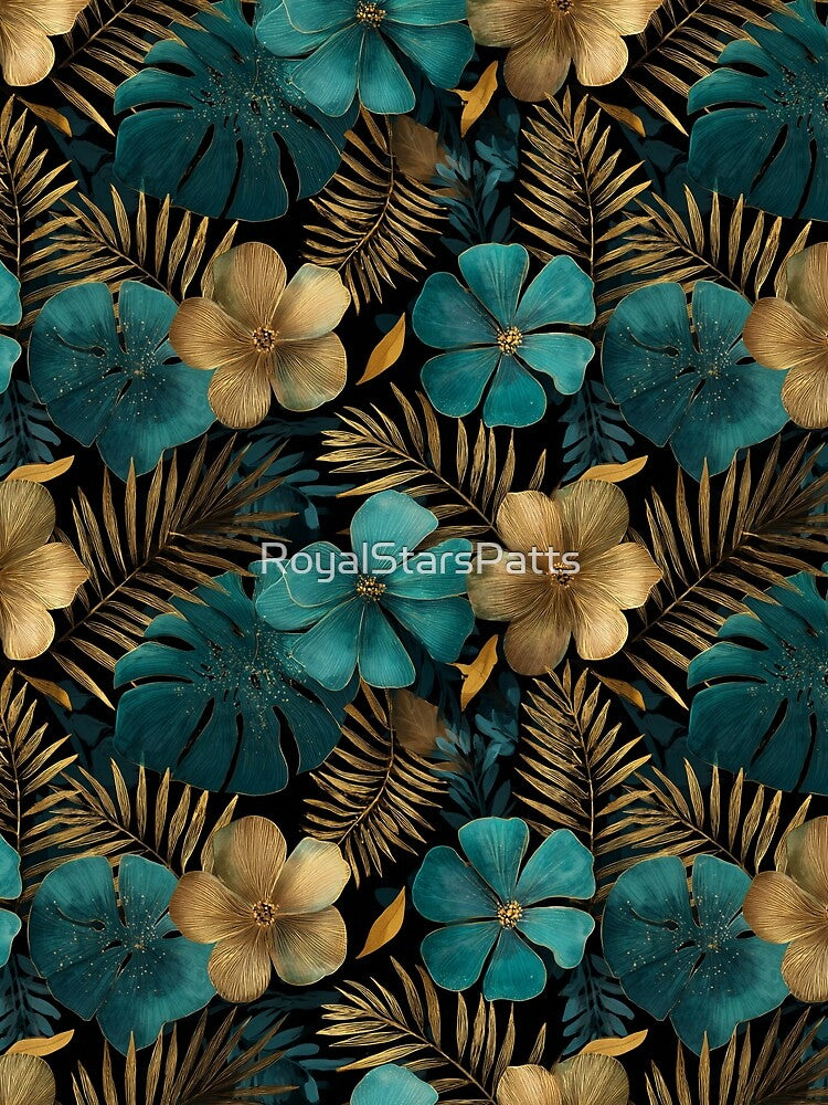 Chic Tropical Floral  - Birth Flower Motif  - Gifts For Boyfriend by RoyalStarsPatts