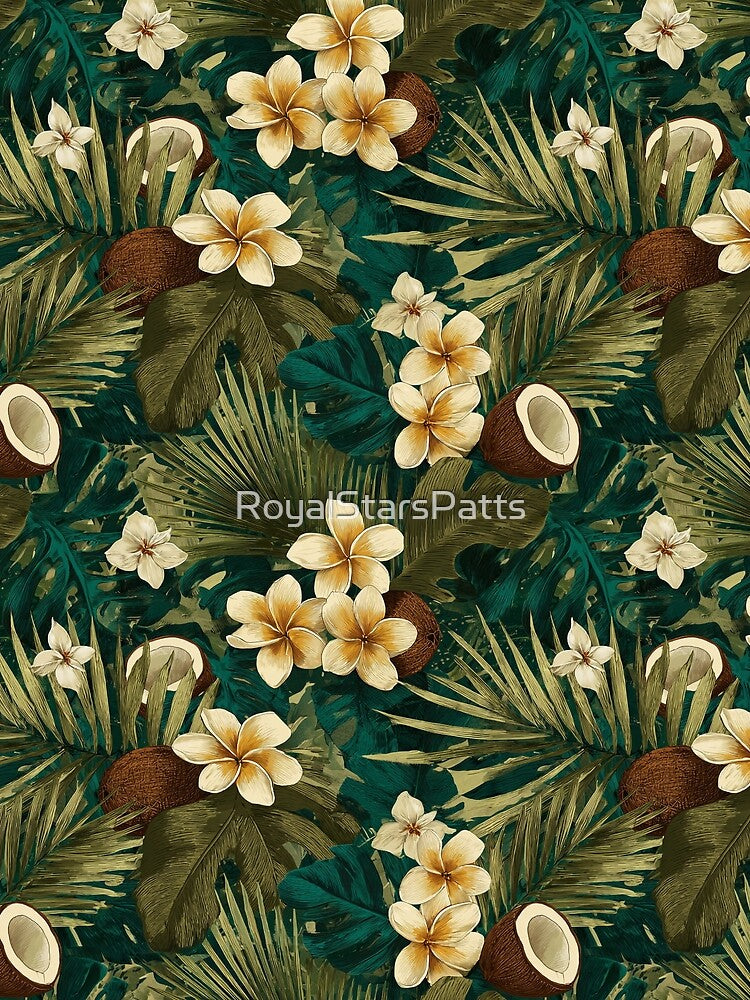 Minimalistic Tropical Floral  - Flower Garden Pattern  - Gifts For Girlfriend by RoyalStarsPatts