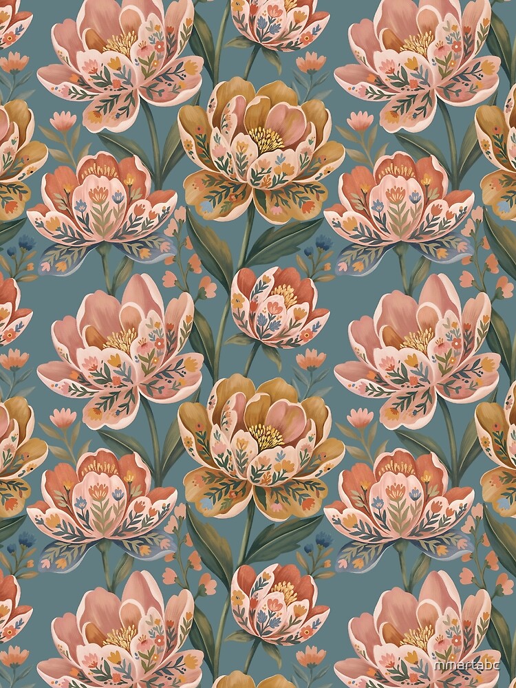 Boho Folk Flowers Blush by mmartabc