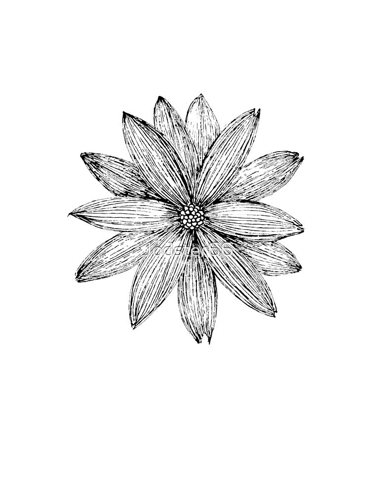 Single Fower blacklined by Jodster66