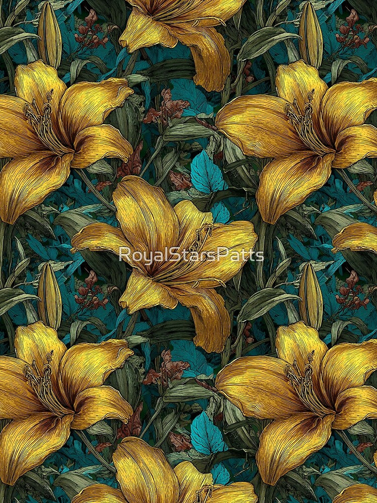 Minimalistic Lilies Floral  - Flower Bouquet Pattern  - Valentine'S Day Gifts by RoyalStarsPatts