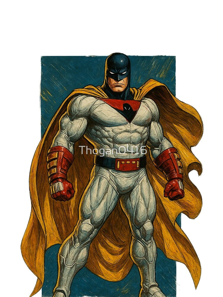 Space Ghost Retro Superhero Poster – Classic Cartoon Hero Illustration by Thogan0416