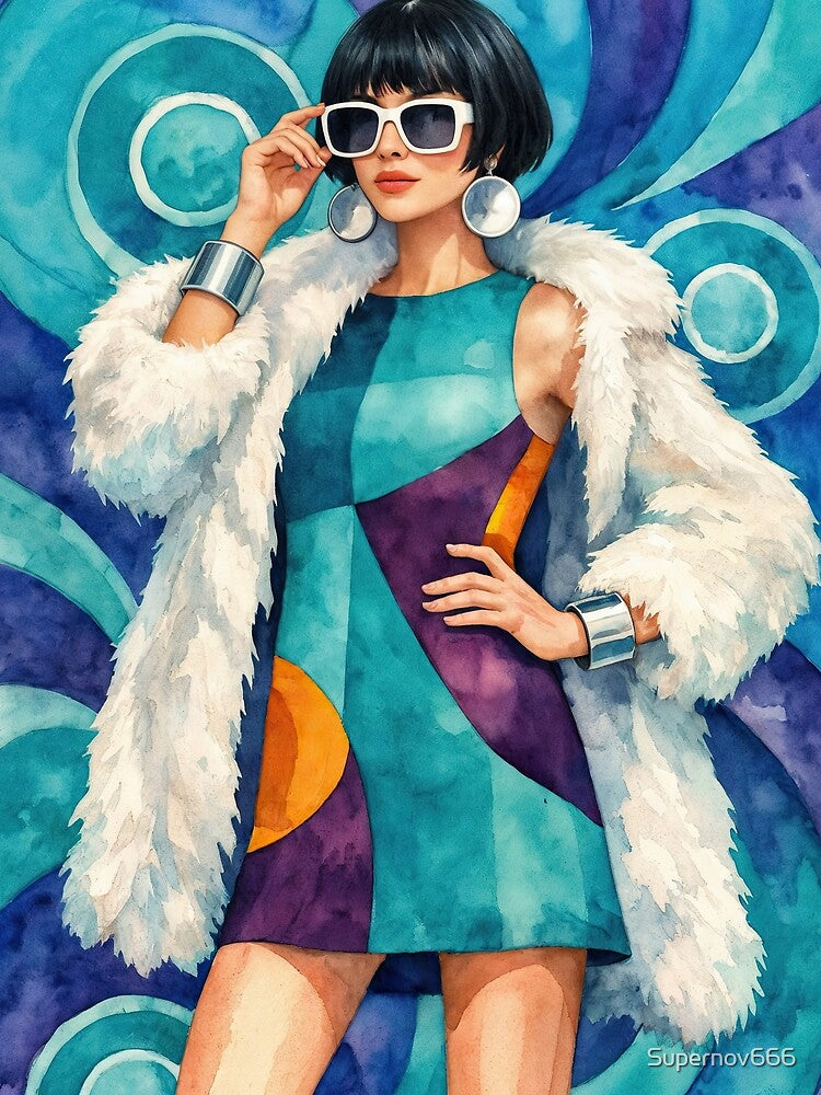 Retro Chic – Watercolor Fashion Flair by ForeverPrintsOK