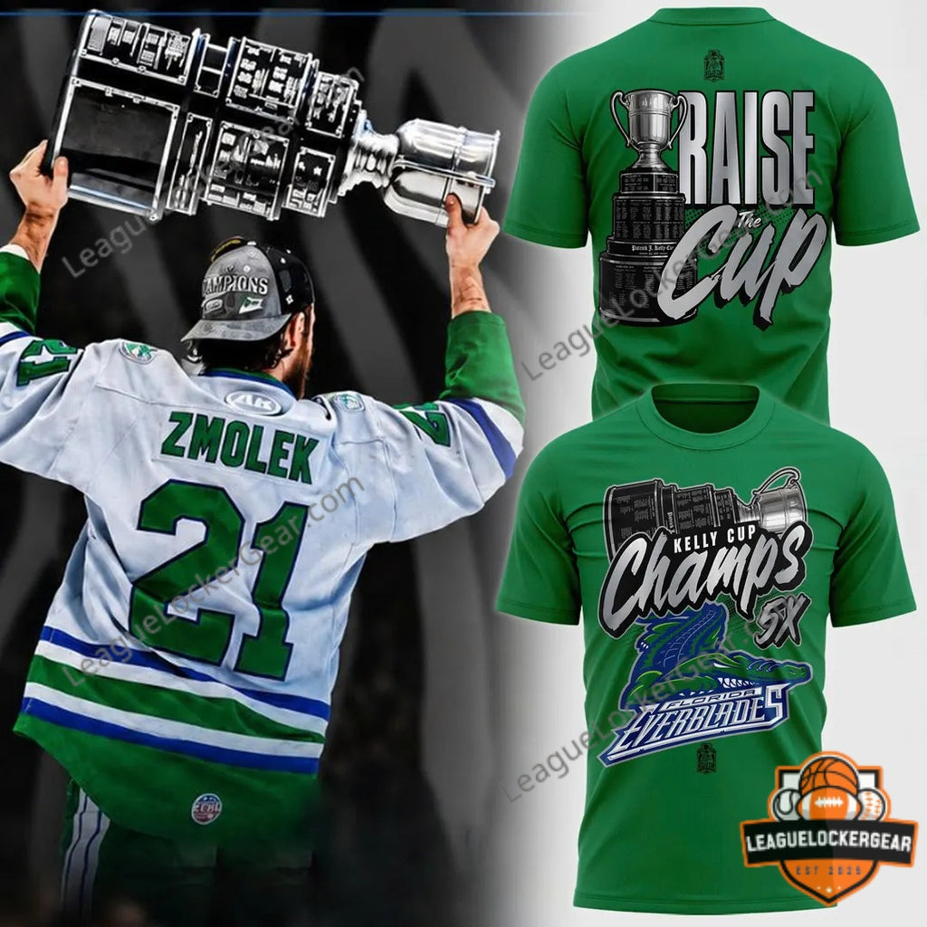 Florida Everblades Kelly Cup Champs 5X T-Shirt