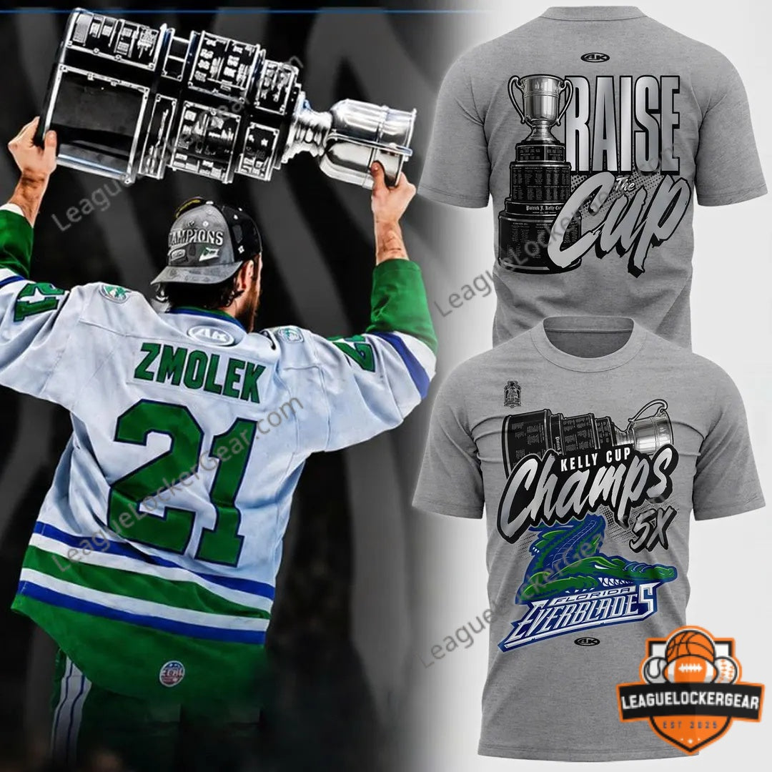 Florida Everblades Kelly Cup Champs 5X T-Shirt