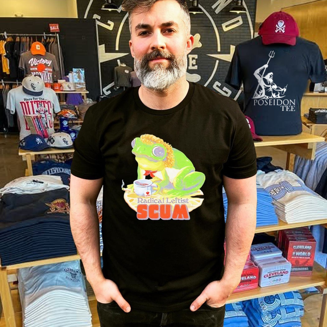 Frog Drinking Tea Radical Leftist Scum T-shirt