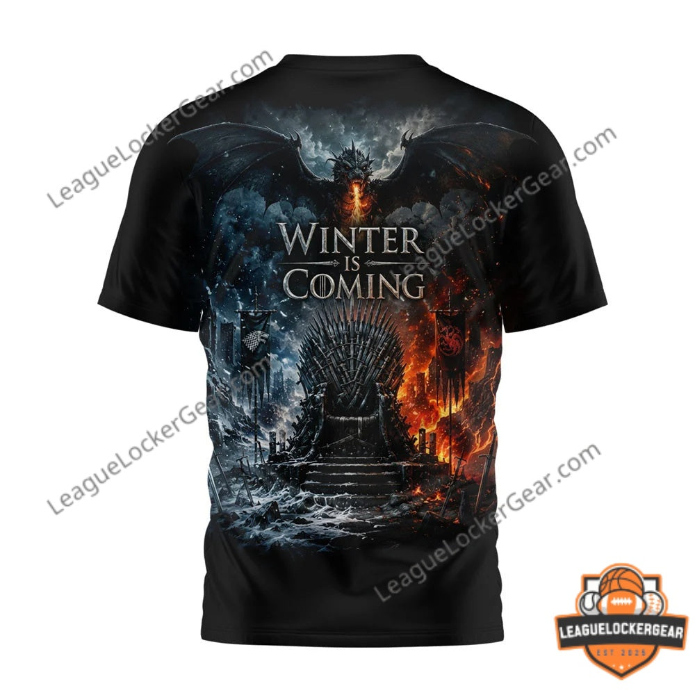 Game of Thrones Winter Is Coming 2026 3D T-Shirt
