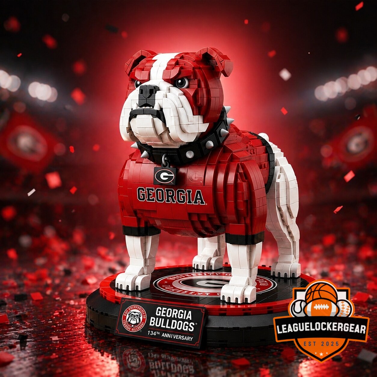 Georgia Bulldogs 134th Anniversary Brick Building Figure