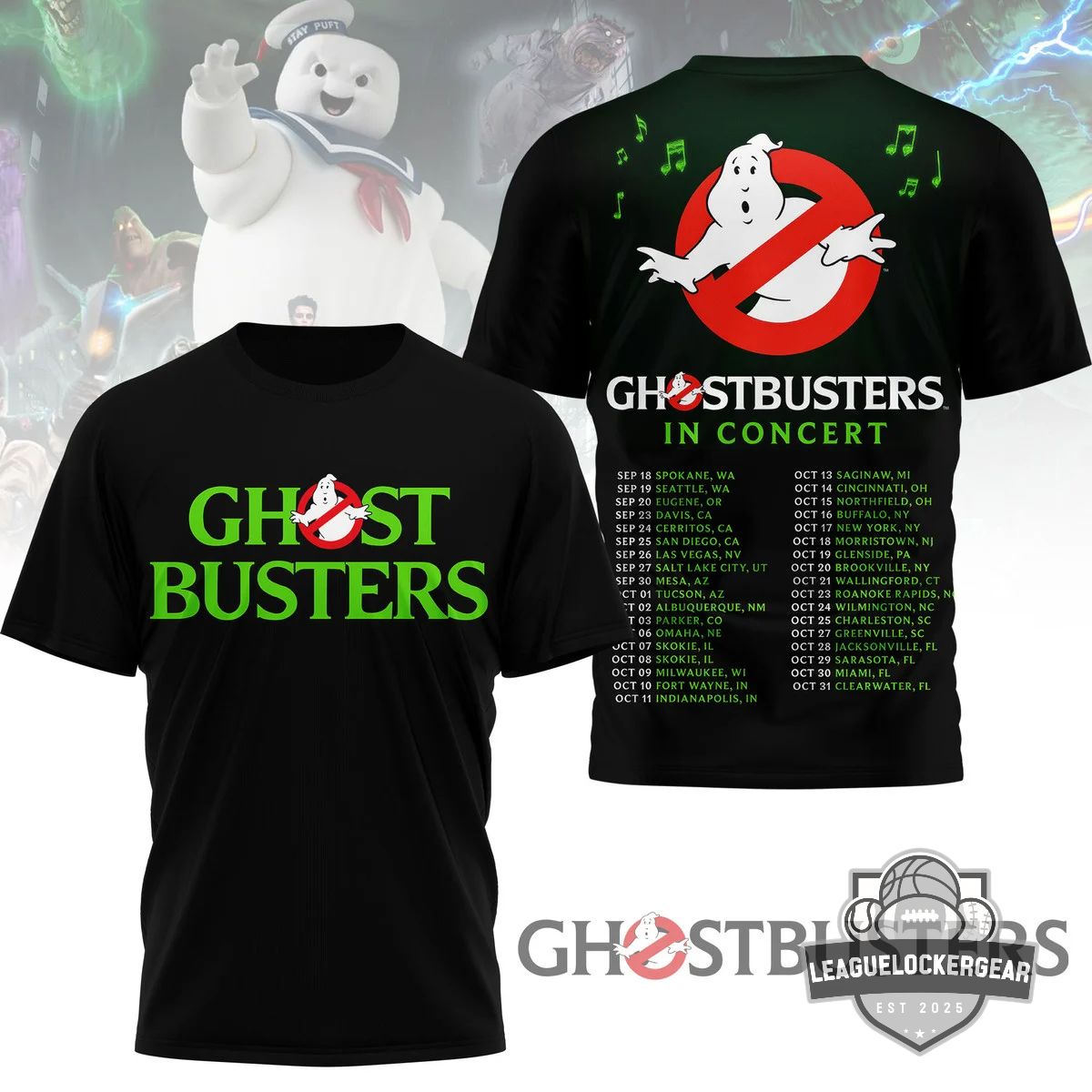 Ghostbusters In Concert Tour Dates T-Shirt