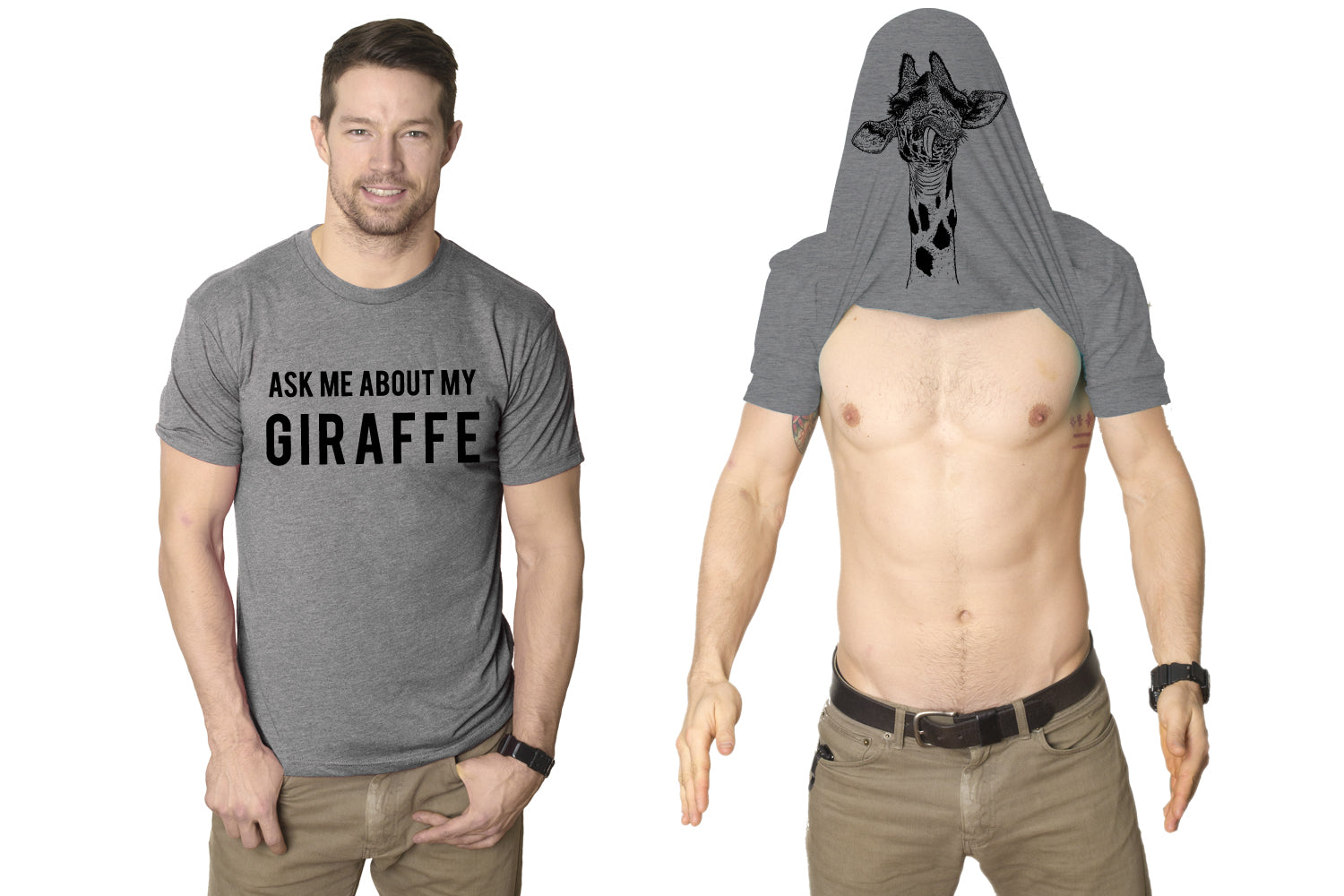 Ask Me About My Giraffe Men's T Shirt