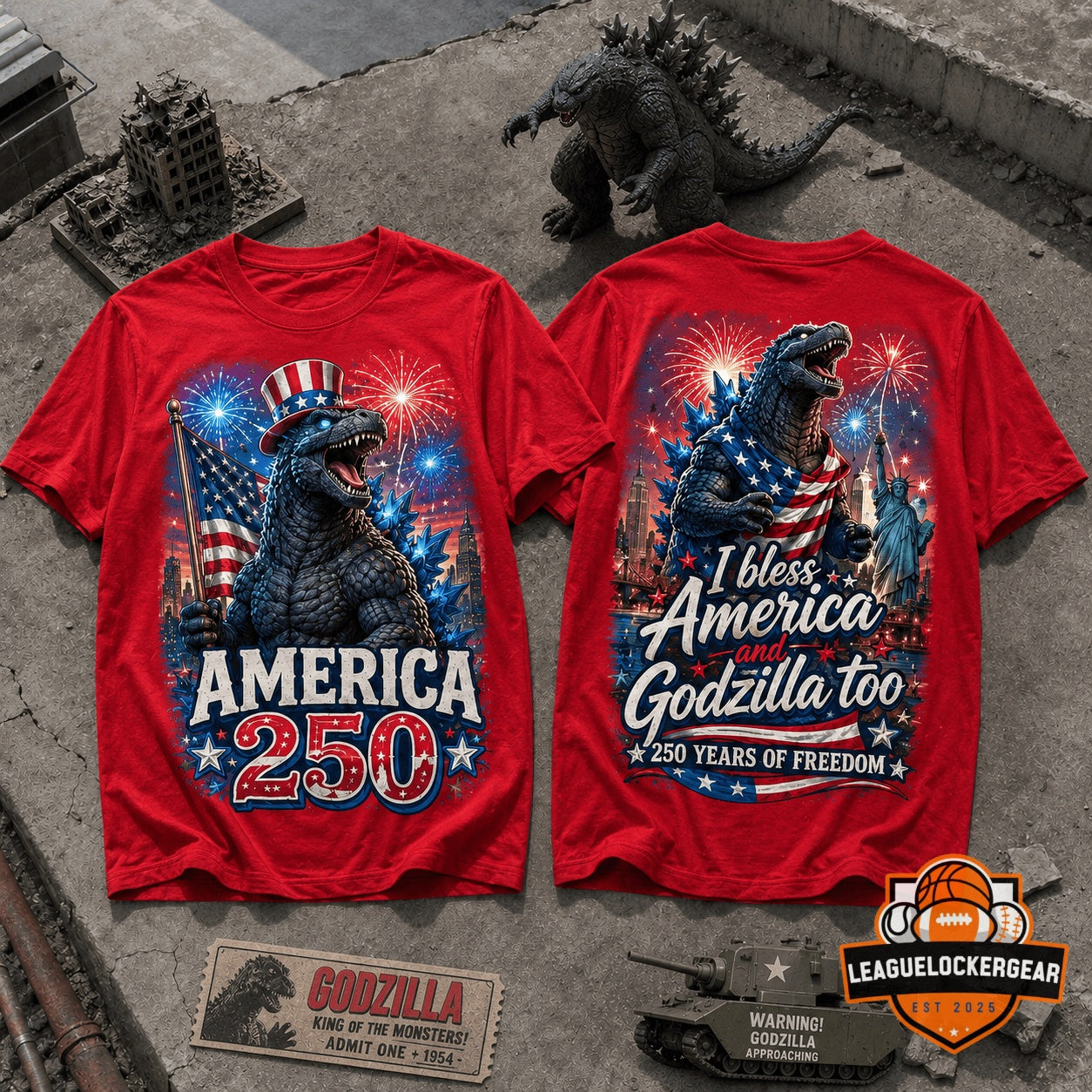 Godzilla America 250 Years of Freedom T-Shirt