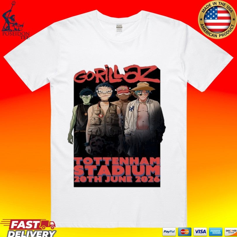 Gorillaz London Tottenham Stadium 20th June 2026 T-shirt