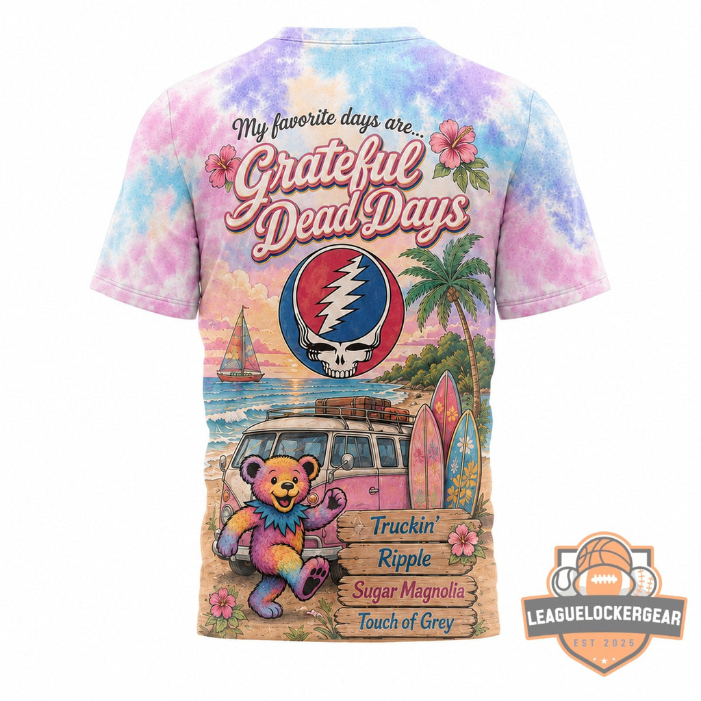 Grateful Dead Days Pastel Beach Road Trip T-Shirt