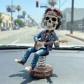 Grateful Dead Skeleton Playing Guitar Tie-Dye Dashboard Bobblehead