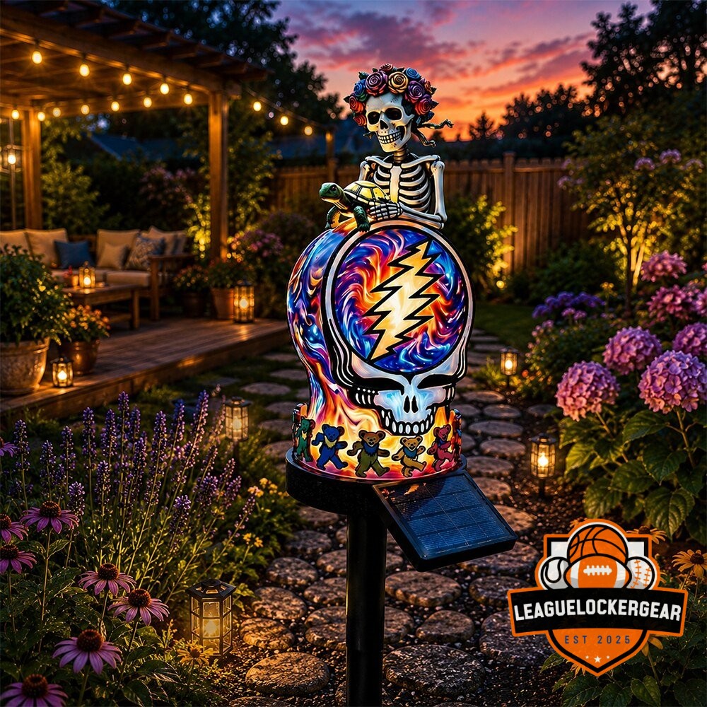 Grateful Dead Steal Your Face Dancing Bears Skeleton Turtle Solar Garden Stake Light