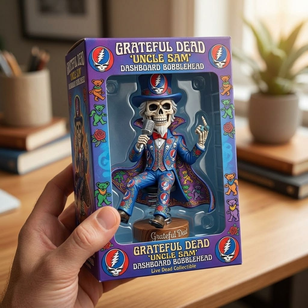 Grateful Dead Stealie Dancing Bears Skeleton Singer Bobblehead