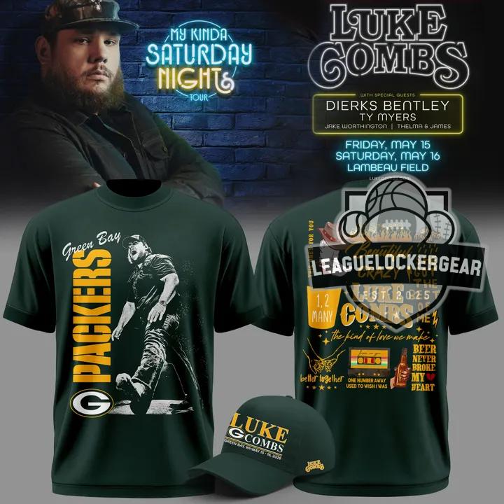 Green Bay Packers Luke Combs My Kinda Saturday Night Tour Lambeau Field May 15-16 2020 T-Shirt