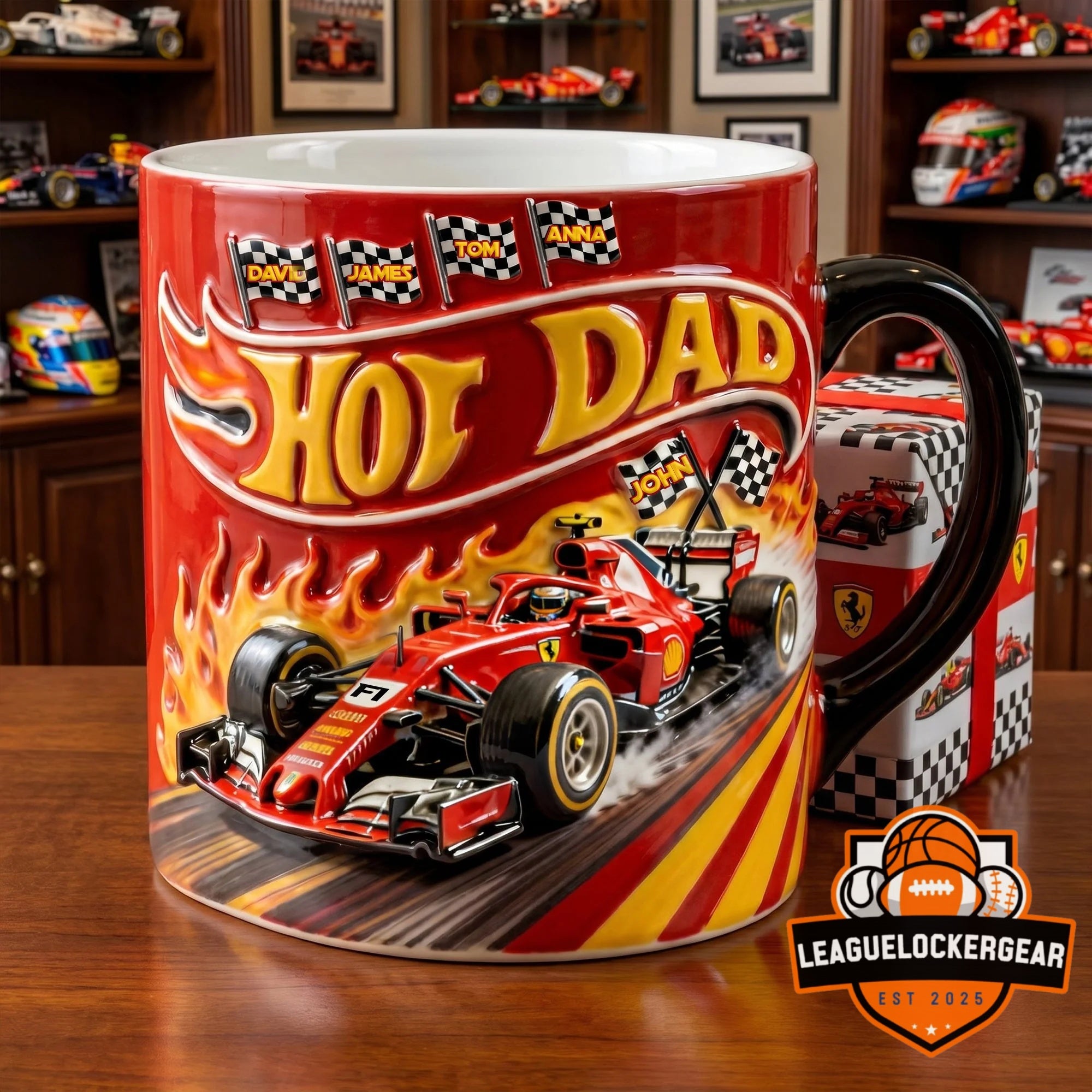 Dad Formula 1 Ferrari Personalized Mug