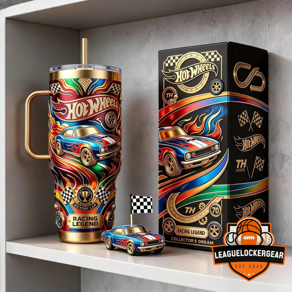 Wheels Racing Legend Classic Car Tumbler with Handle