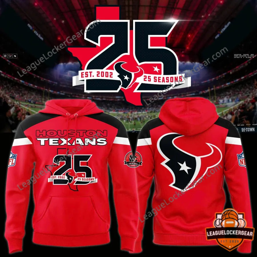 Houston Texans 25 Seasons Anniversary Hoodie