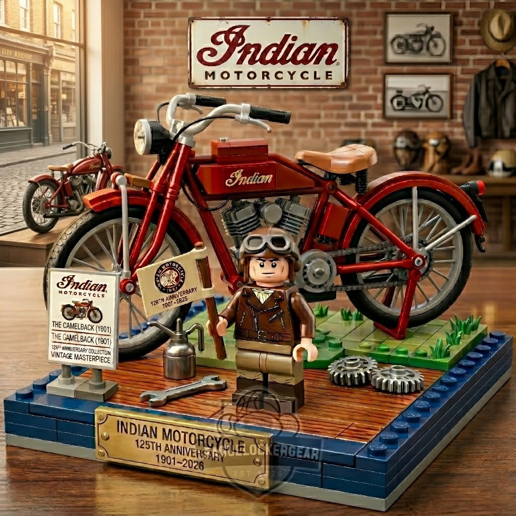 Indian Motorcycle 125th Vintage Camelback Building Block Set