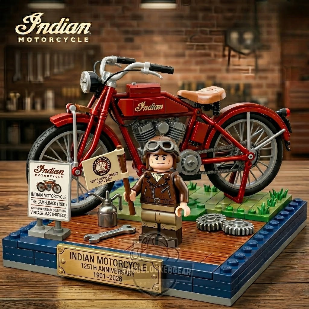 Indian Motorcycle 125th Vintage Camelback Building Block Set