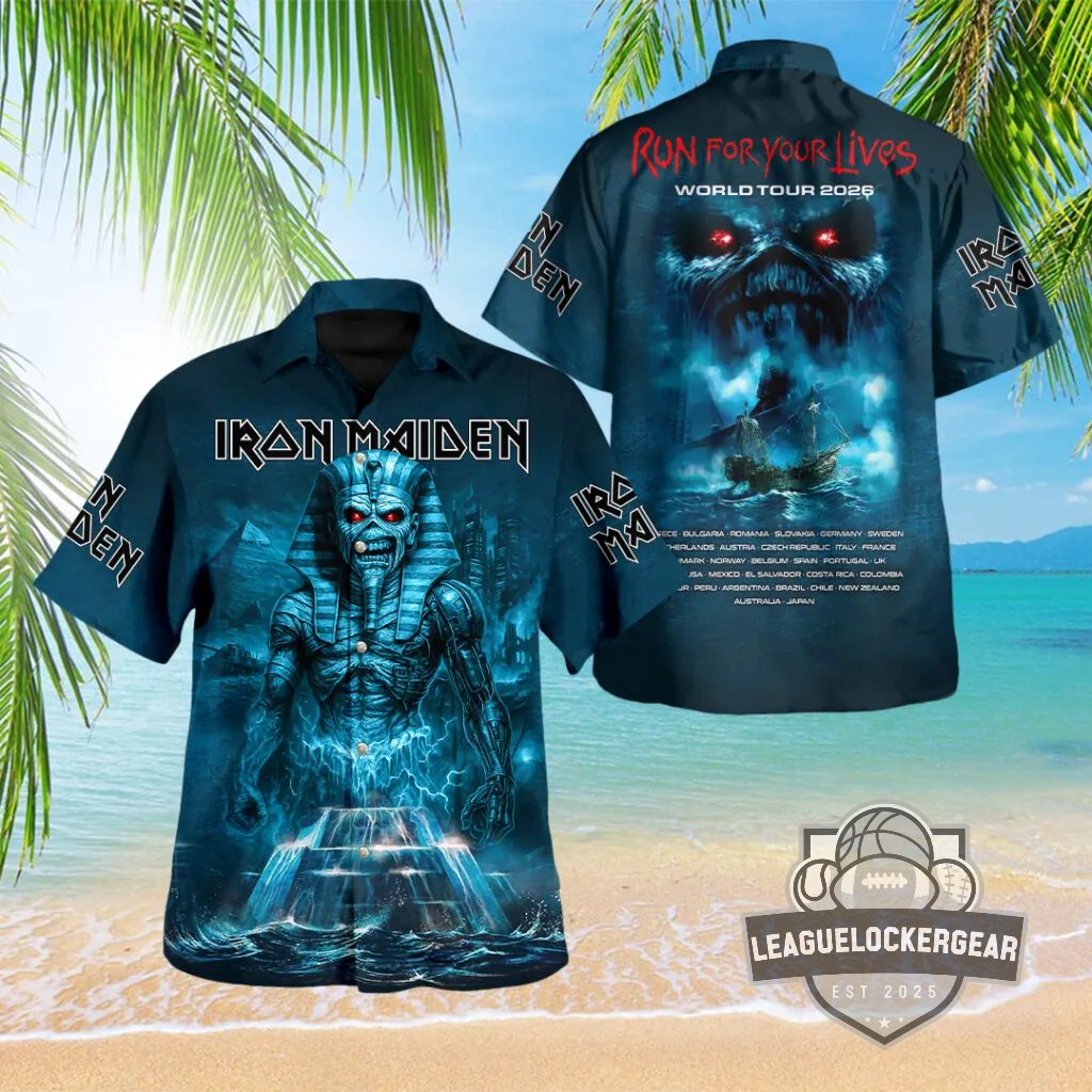 Iron Maiden Powerslave Run For Your Lives World Tour 2026 Hawaiian Shirt