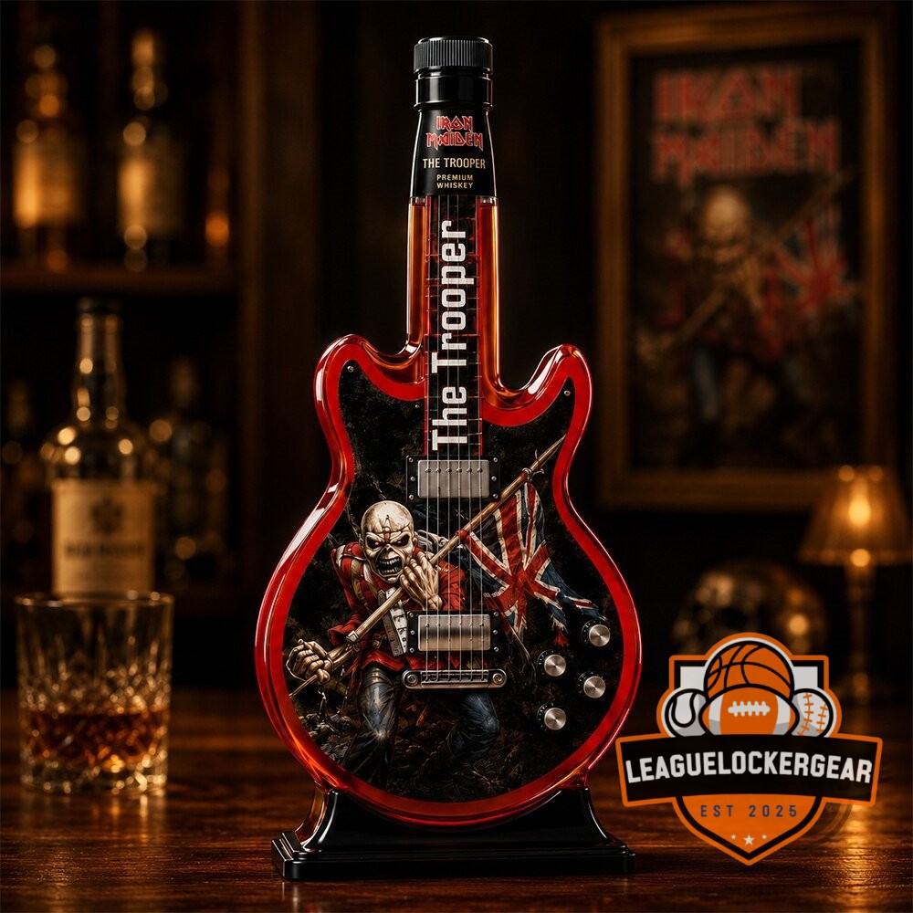 Iron Maiden The Trooper Guitar Shaped Whiskey Bottle