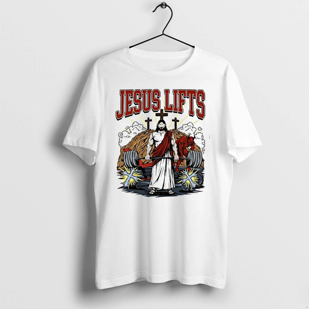 Jesus Lifts Gym Comic Style 0 Tshirts Sweater