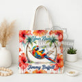 Jimmy Buffett Custom Name Parrot In Hammock Tote Bag