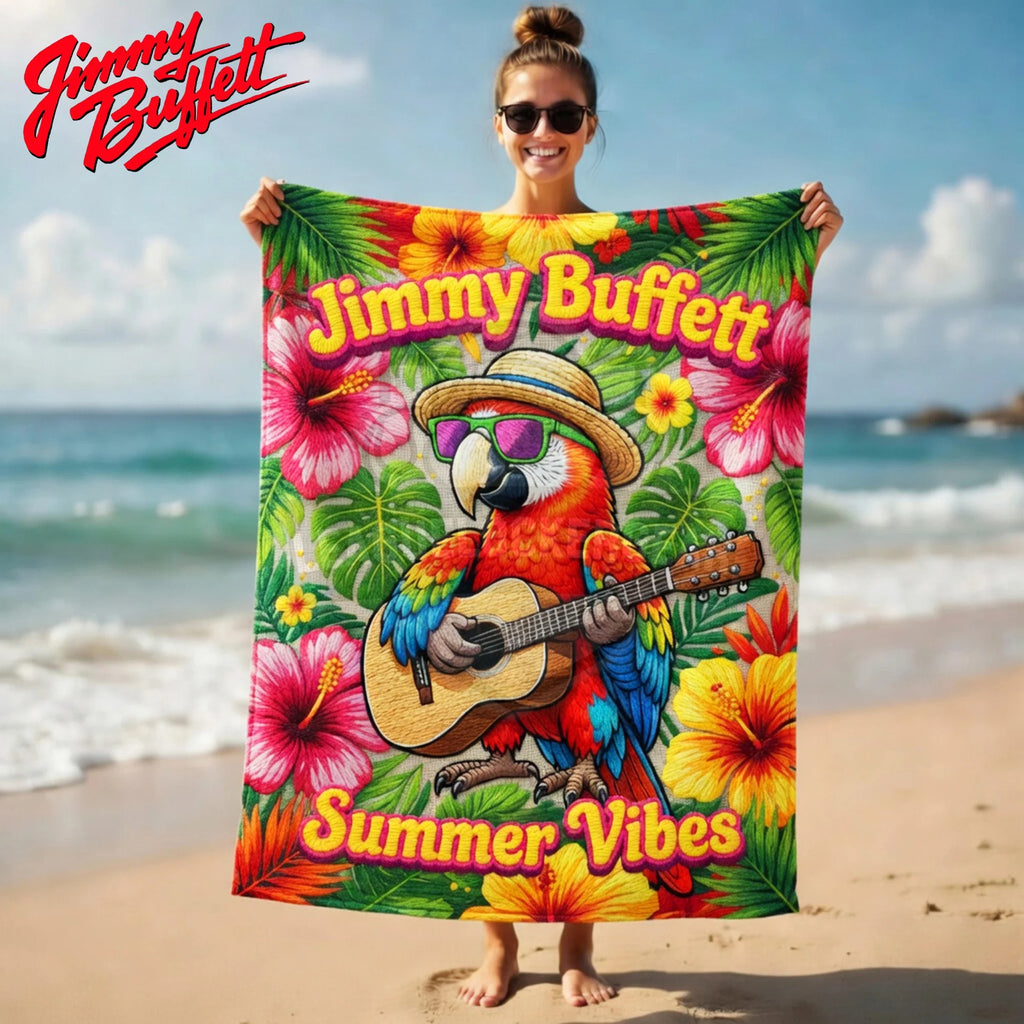 Jimmy Buffett Hanging out in Margaritaville Beach Towel