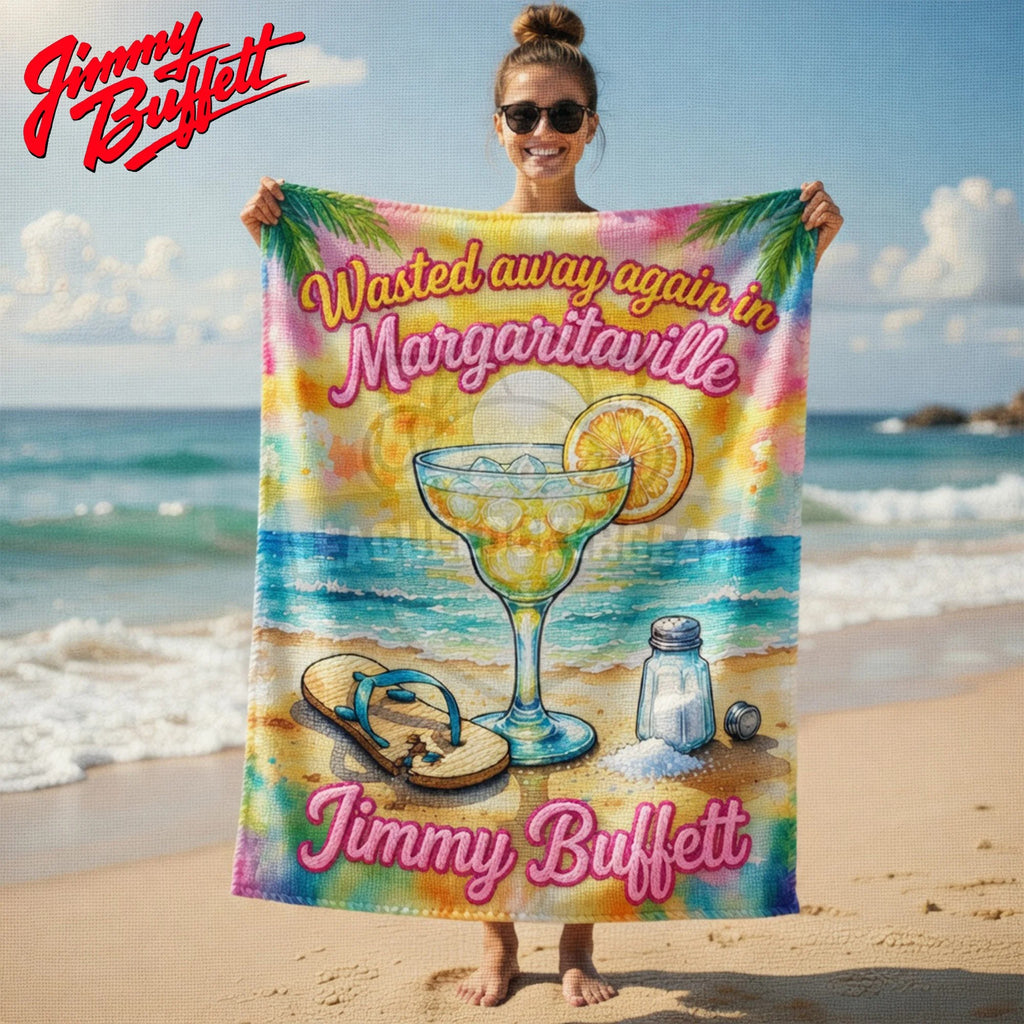 Jimmy Buffett Hanging out in Margaritaville Beach Towel