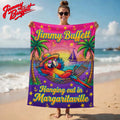 Jimmy Buffett Hanging out in Margaritaville Beach Towel