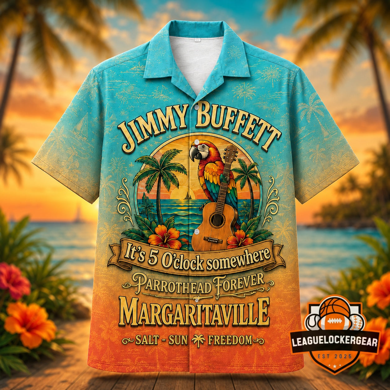 Jimmy Buffett It’s 5 O’clock Somewhere Margaritaville Hawaiian Shirt