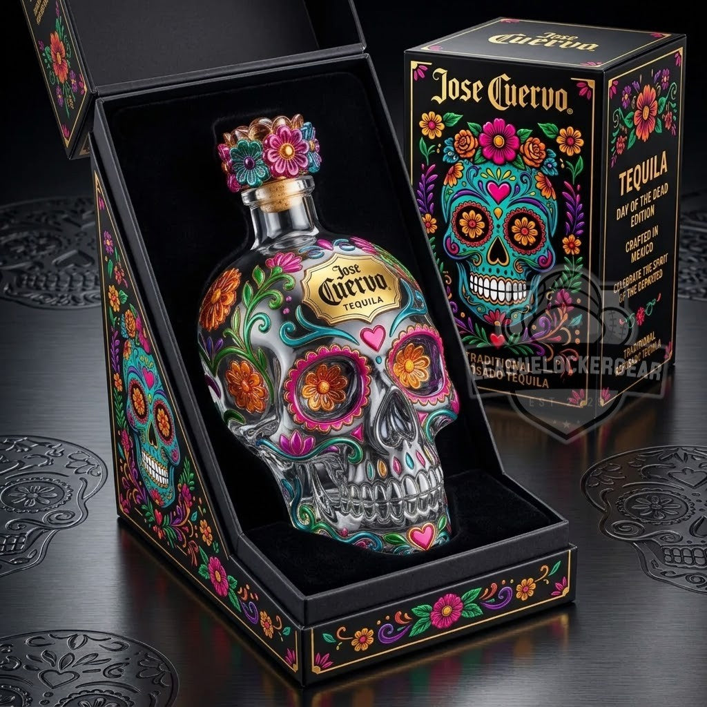 Jose Cuervo Day of the Dead Sugar Skull Tequila Bottle