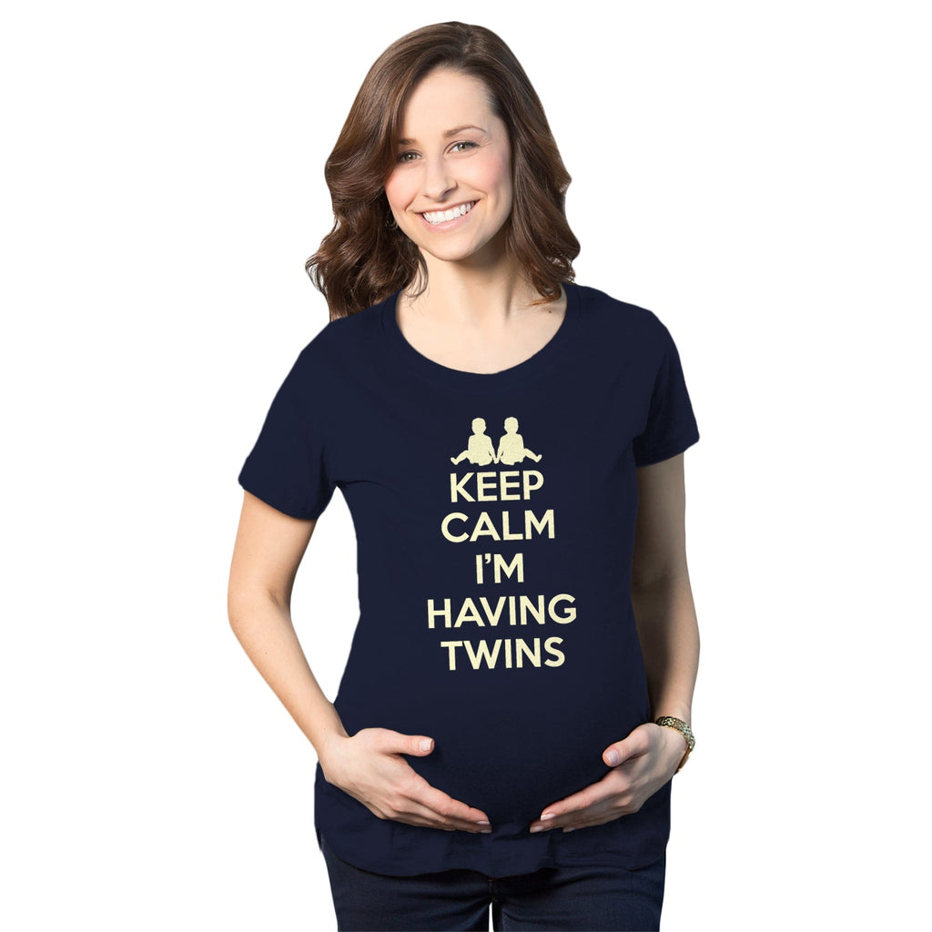 Keep Calm I'm Having Twins Maternity T Shirt