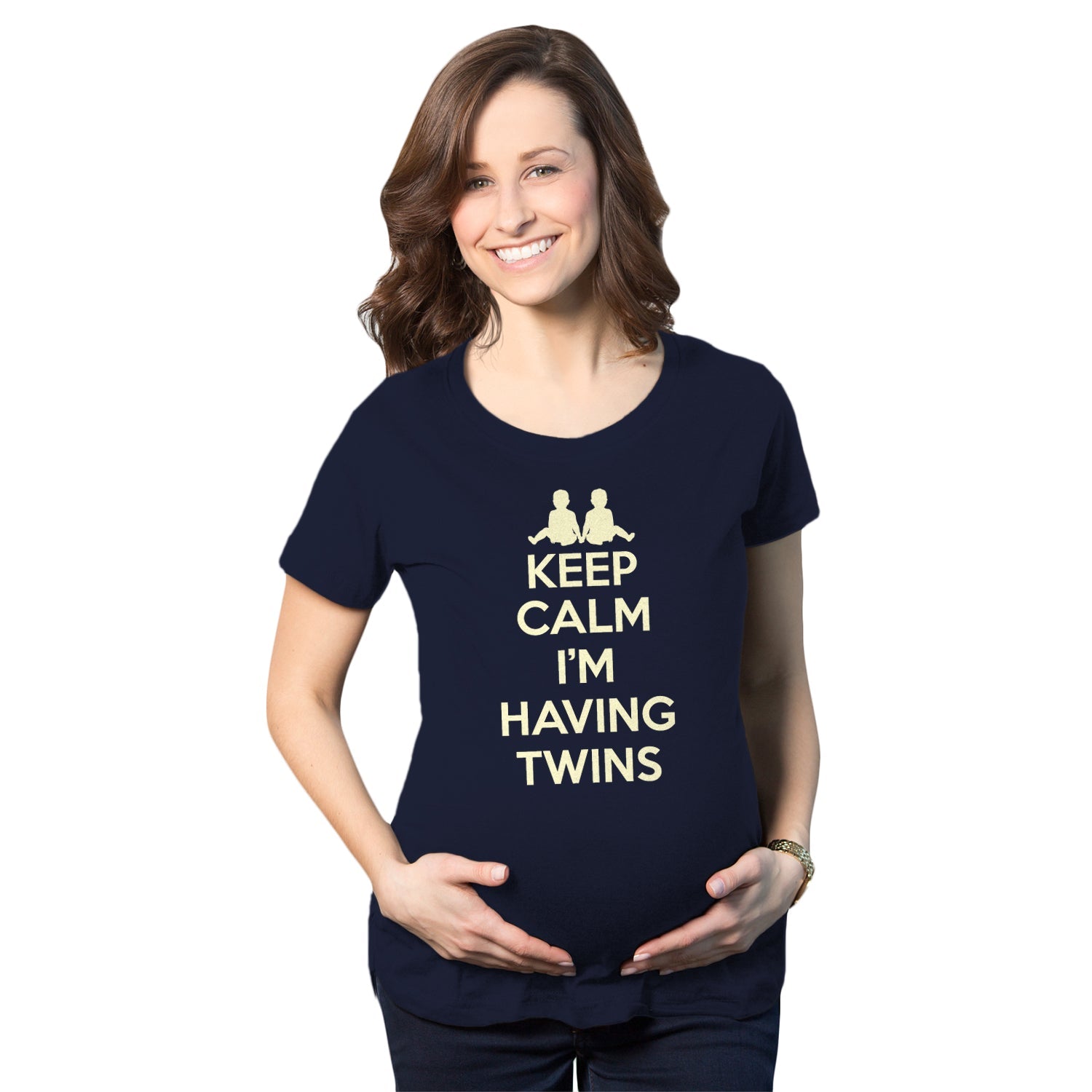 Keep Calm I'm Having Twins Maternity T Shirt