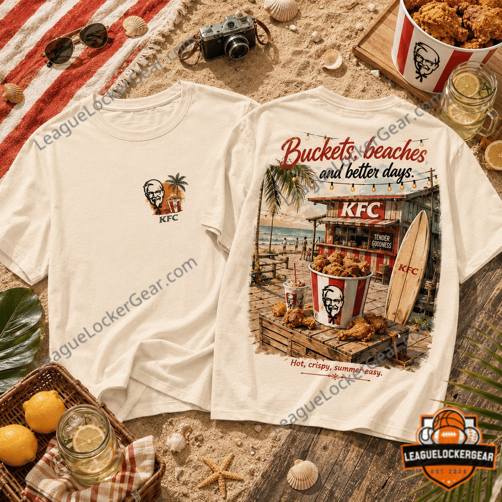 KFC Buckets Beaches and Better Days Summer Vacation T-Shirt