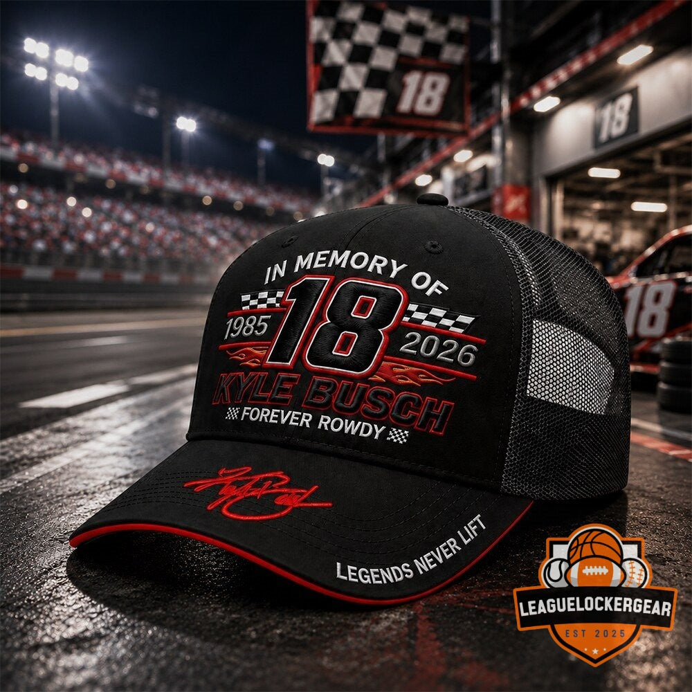 Kyle Busch In Memory 1985-2026 Forever Rowdy Trucker Hat