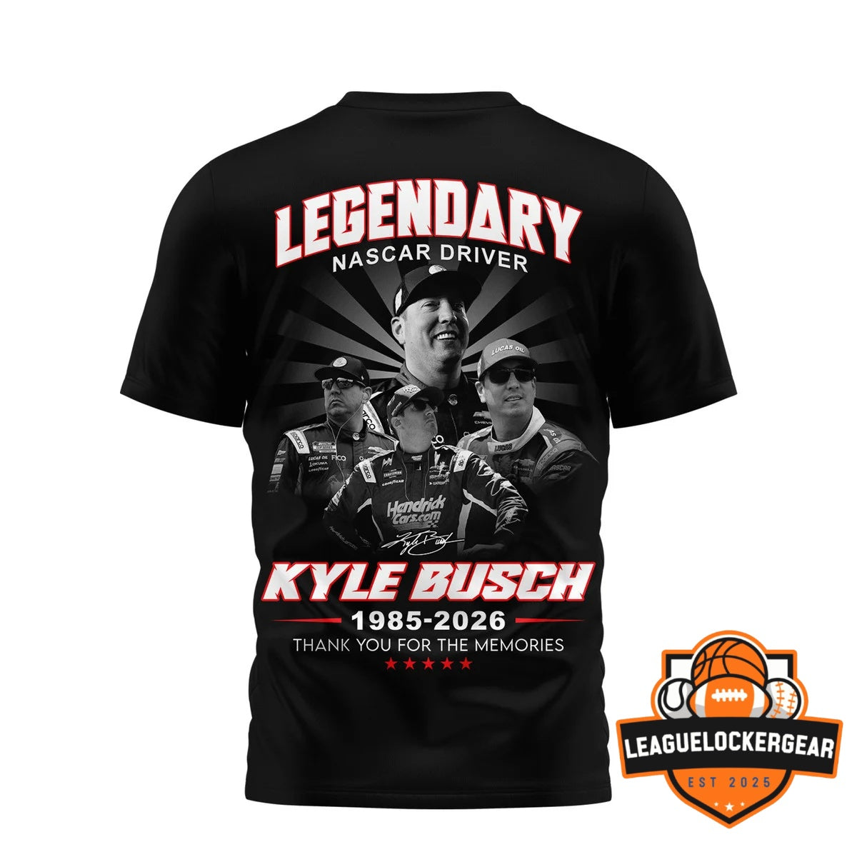 Kyle Busch Legendary NASCAR Driver 1985-2026 T-Shirt