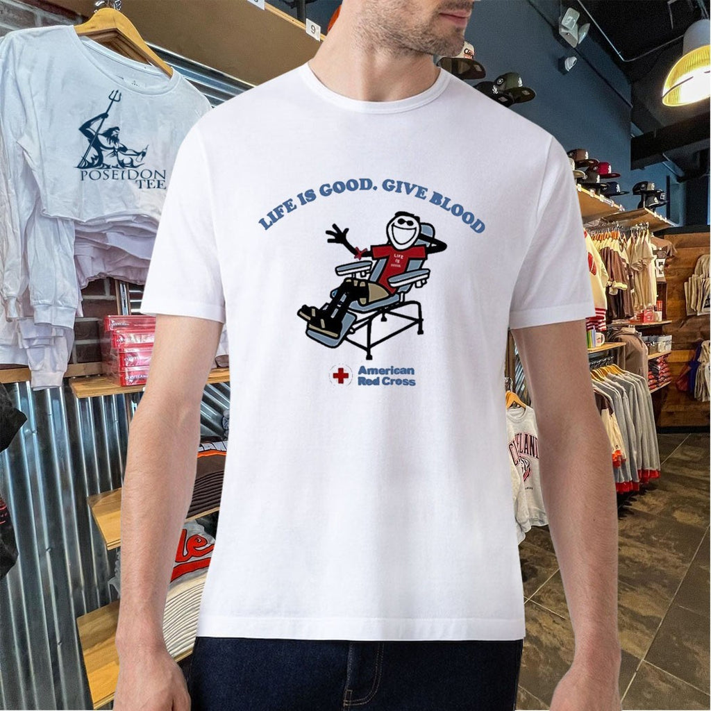Life Is Good Give Blood American Red Cross T-shirt
