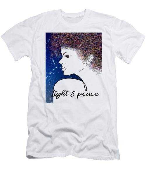 Light And Peace Girl Line Drawing T-Shirt