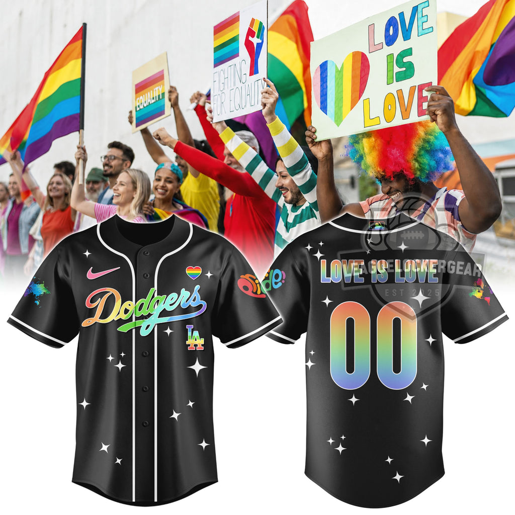 Los Angeles Dodgers Pride Month Love Is Love Baseball Jersey
