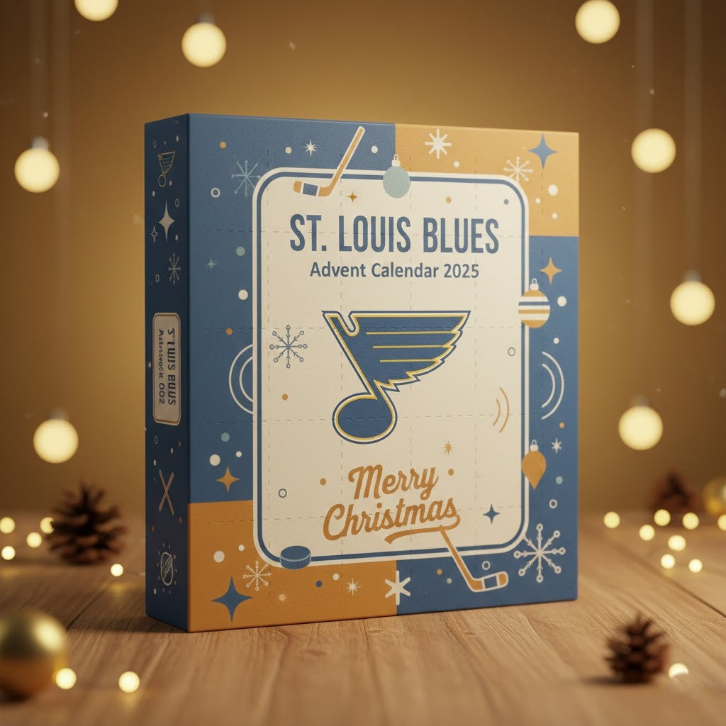 St. Louis Blues Advent Calendar 2025 – Merry Christmas Retro Blue & Yellow Fan NHL Collectible Gift