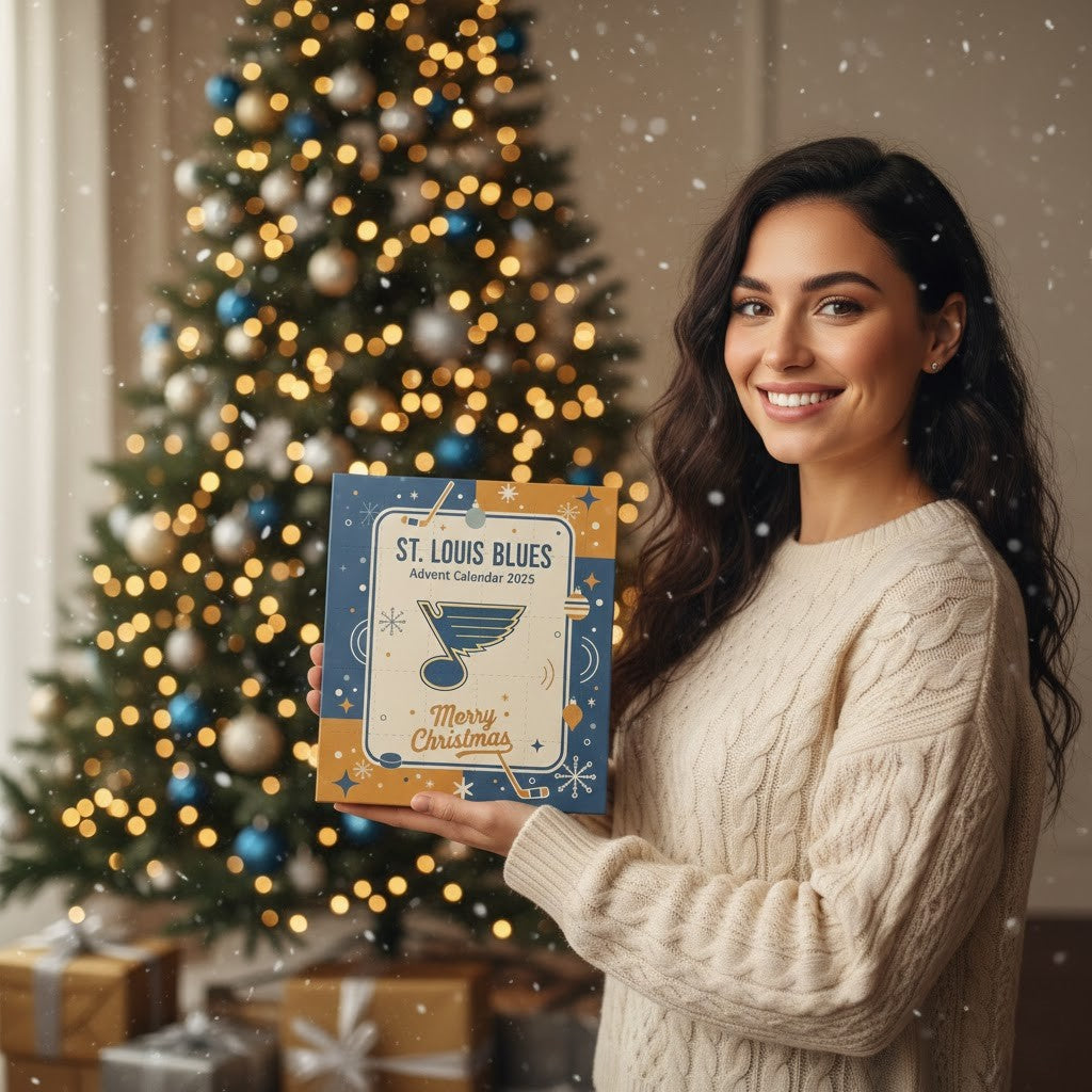 St. Louis Blues Advent Calendar 2025 – Merry Christmas Retro Blue & Yellow Fan NHL Collectible Gift