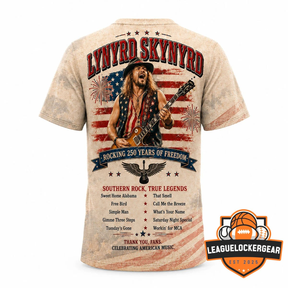 Lynyrd Skynyrd 250th America Anniversary Ronnie Van Zant T-Shirt