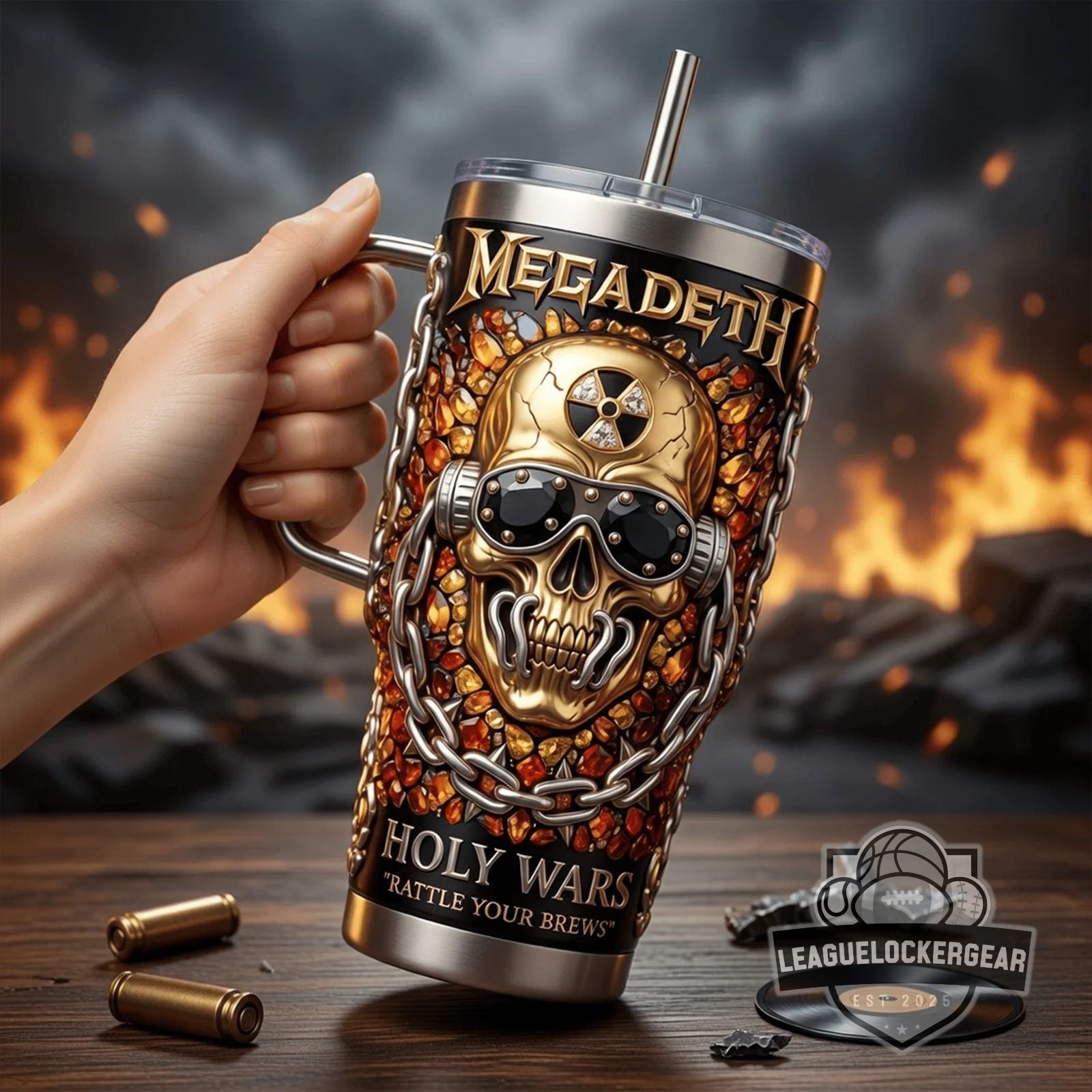 Megadeth Holy Wars Rattle Your Brews 40oz Tumbler