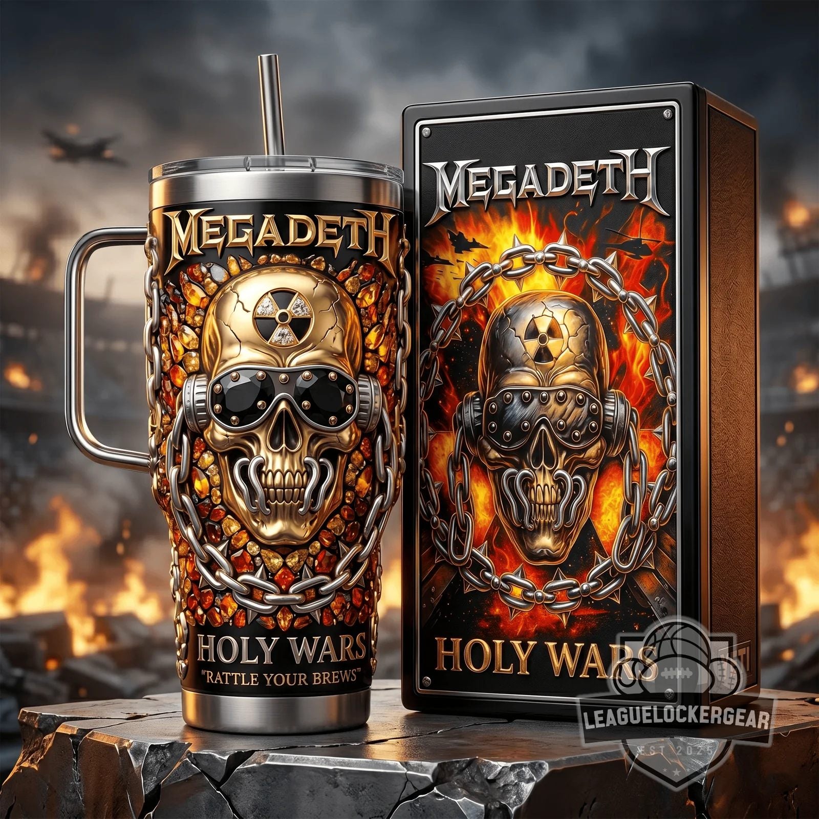 Megadeth Holy Wars Rattle Your Brews 40oz Tumbler