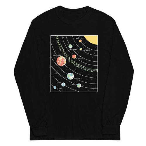 9 Planets Unisex Long Sleeve Tee