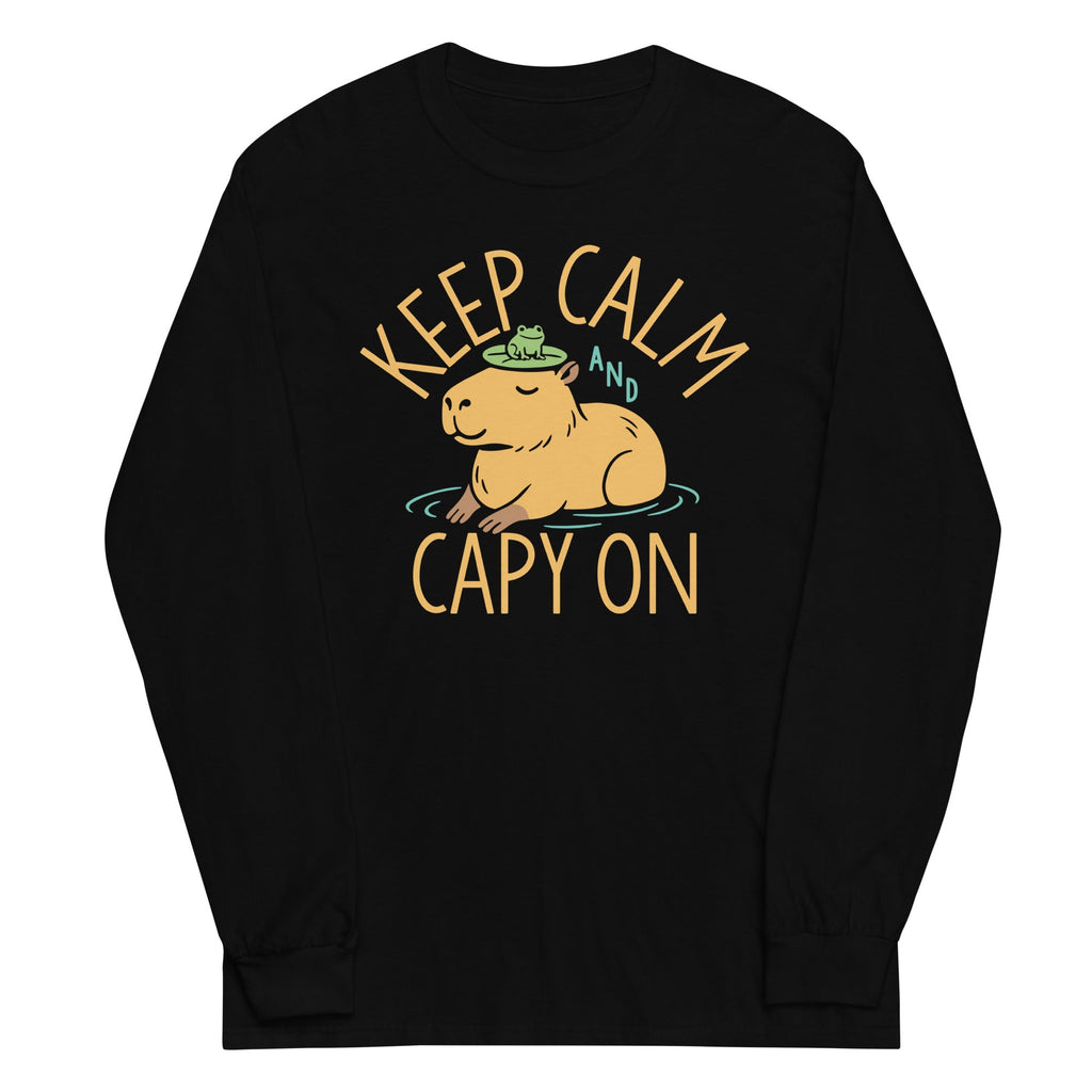 Keep Calm And Capy On Unisex Long Sleeve Tee